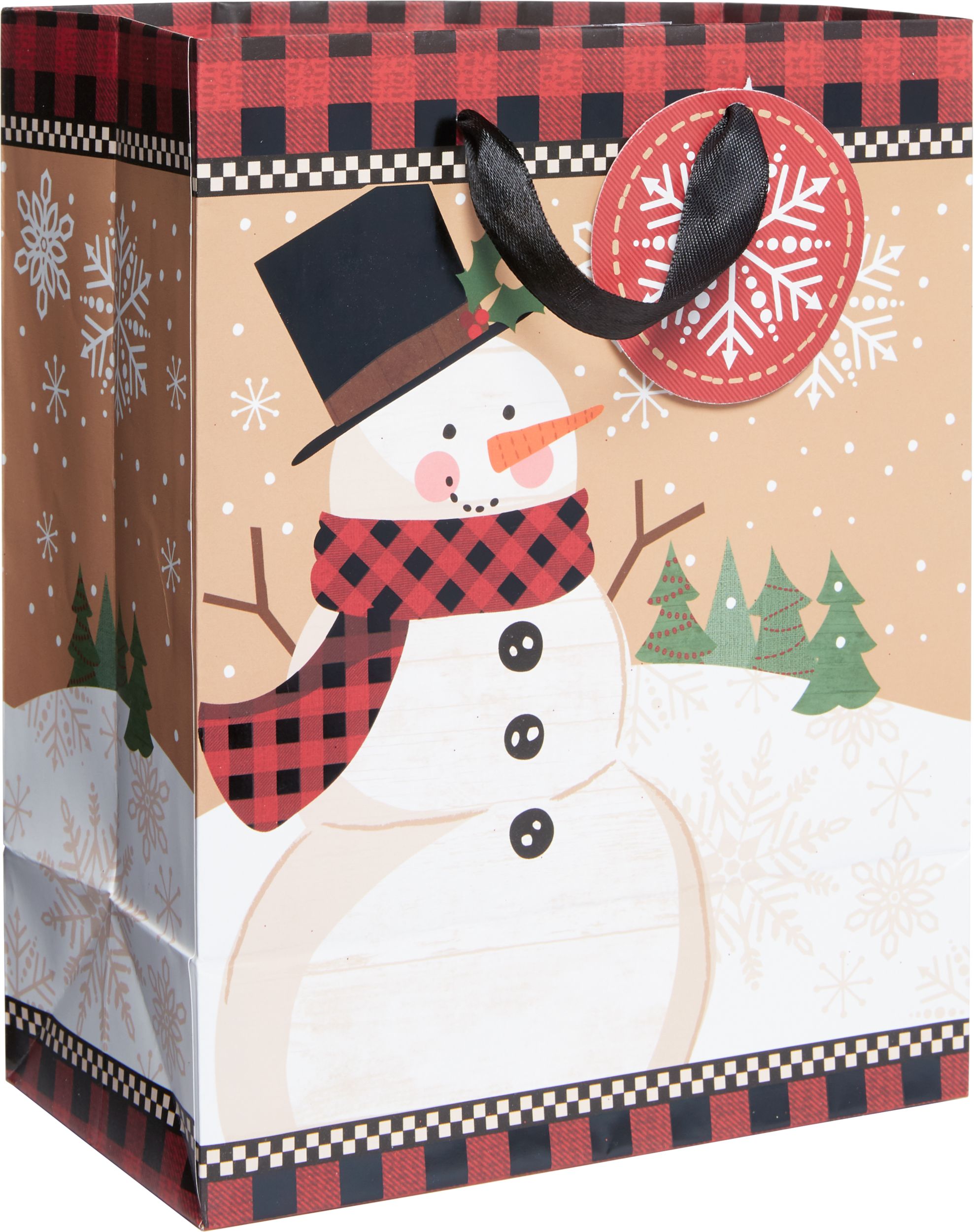 Winter Wonder Snowman Gift Bag, Small Front_Angled_Right