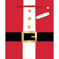 Mini Santa Belt Glossy Gift Bag Front_Flat