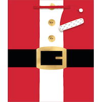 Small Santa Belt Glossy Gift Bag Front_Flat