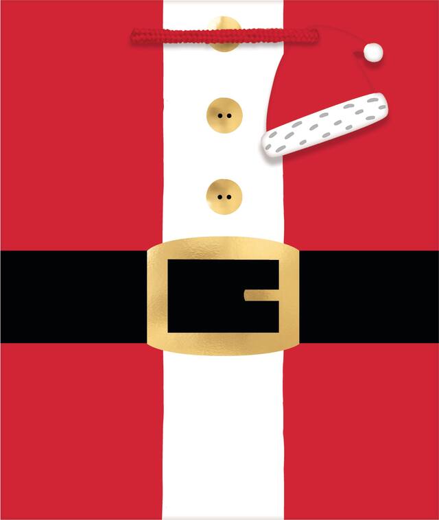 Small Santa Belt Glossy Gift Bag Front_Flat