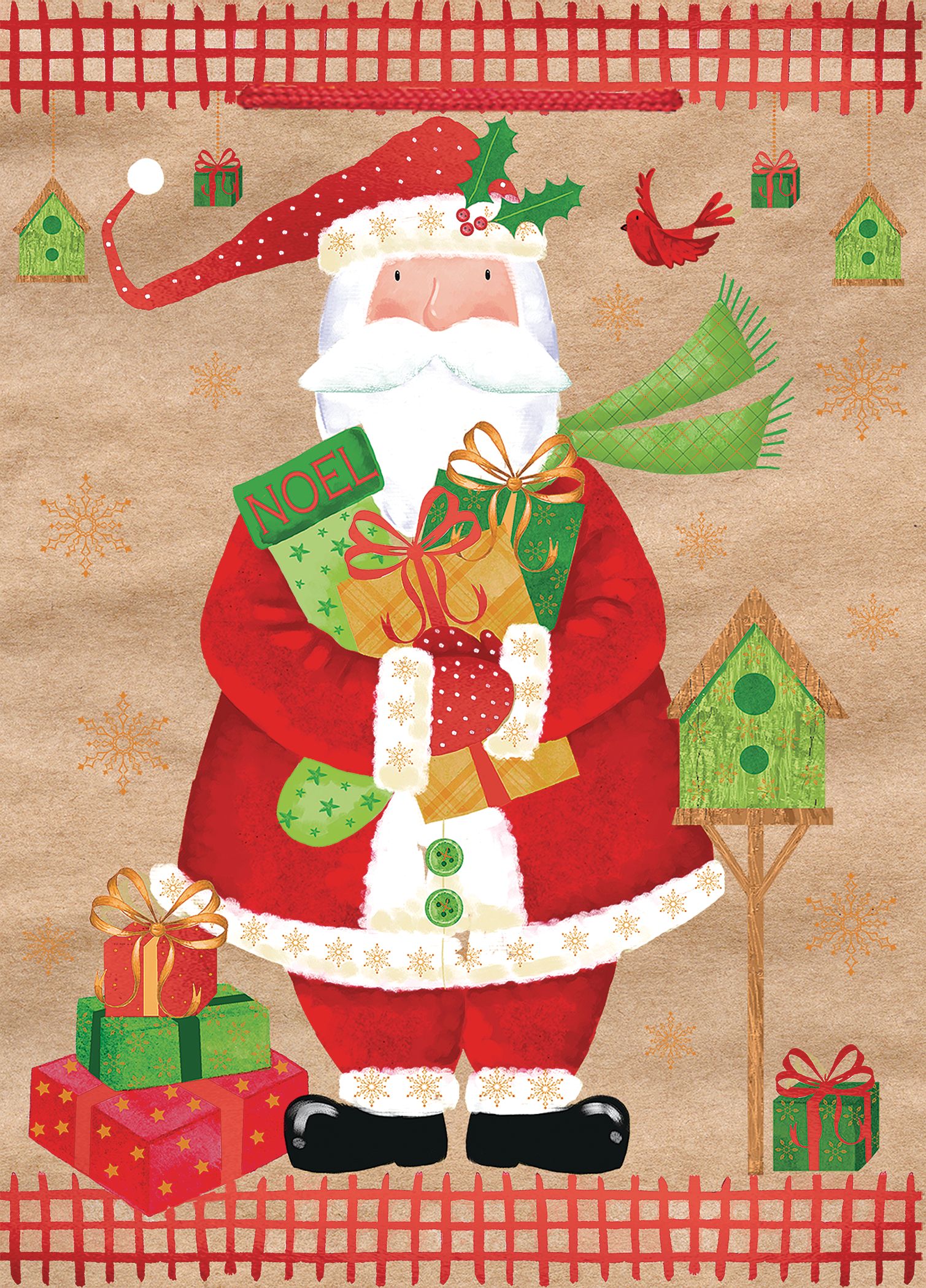 Santa Claus Christmas Gift Bag Front_Flat