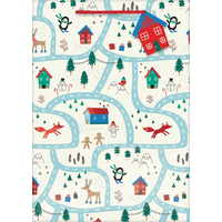 Sac-cadeau avec village en hiver Front_Flat