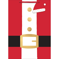 Santa Belt Glossy Gift Bag, Large Front_Flat
