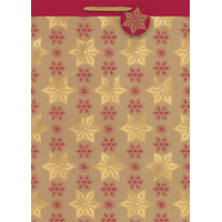 Giant Snowflake Kraft Gift Bag, Gold Front_Flat