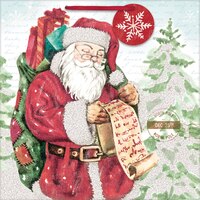 Small Santa Village Paper Gift Bag Front_Flat