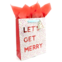 Sac-cadeau lustré Let's Get Merry, moyen, paq. 3 Front_Angled_Right