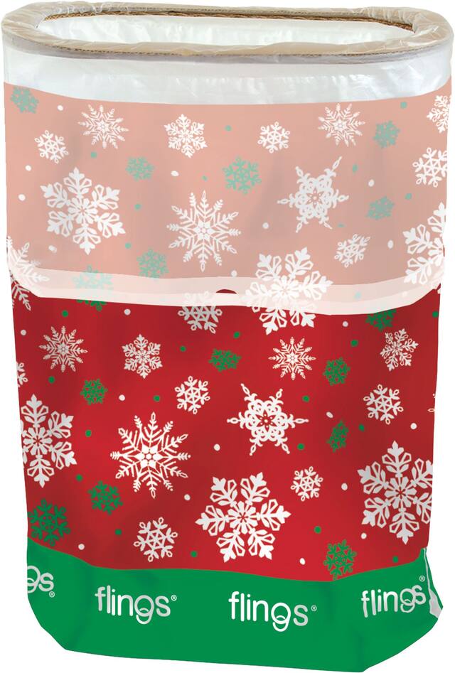 Snowflake Pop-Up Trash Bin Front_Elevated