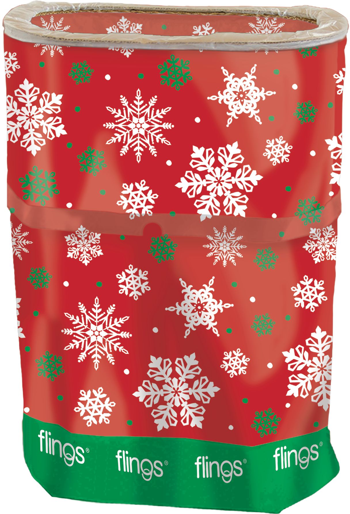 Poubelle pop-up flocon de neige Front_Elevated