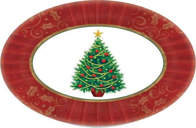 Christmas Tree Oval Platter Overhead_Flat