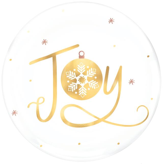 Assiettes à dessert en plastique Joy, métallique, paq. 4 Overhead_Flat