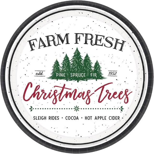 Grandes assiettes Sapinière, paq. 8 Overhead_Flat