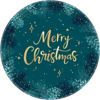 Grandes assiettes Very Merry métallique, paq. 8 Overhead_Flat