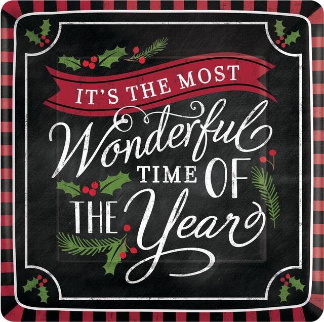 Grandes assiettes Most Wonderful Time, paq. 18 Overhead_Flat