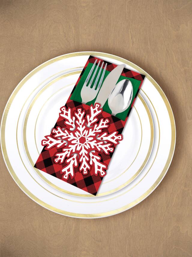 Porte-couverts Fêtes douillettes, paq. 12 Overhead_Flat