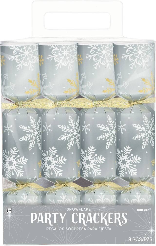 Snowflake Christmas Crackers, 8-pk Front_Flat