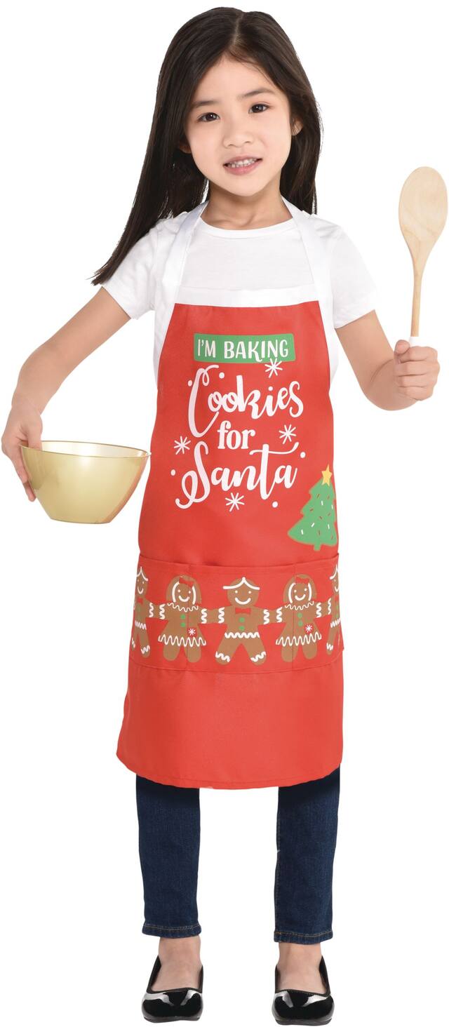 Cookies for Santa Child Apron Front_Flat