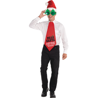 Christmas & Holiday Party Jumbo Fabric Reversible Tie Front_Flat