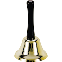 Santa Hand Bell Shaker, Gold/Silver, 5-in, for Christmas Front_Elevated