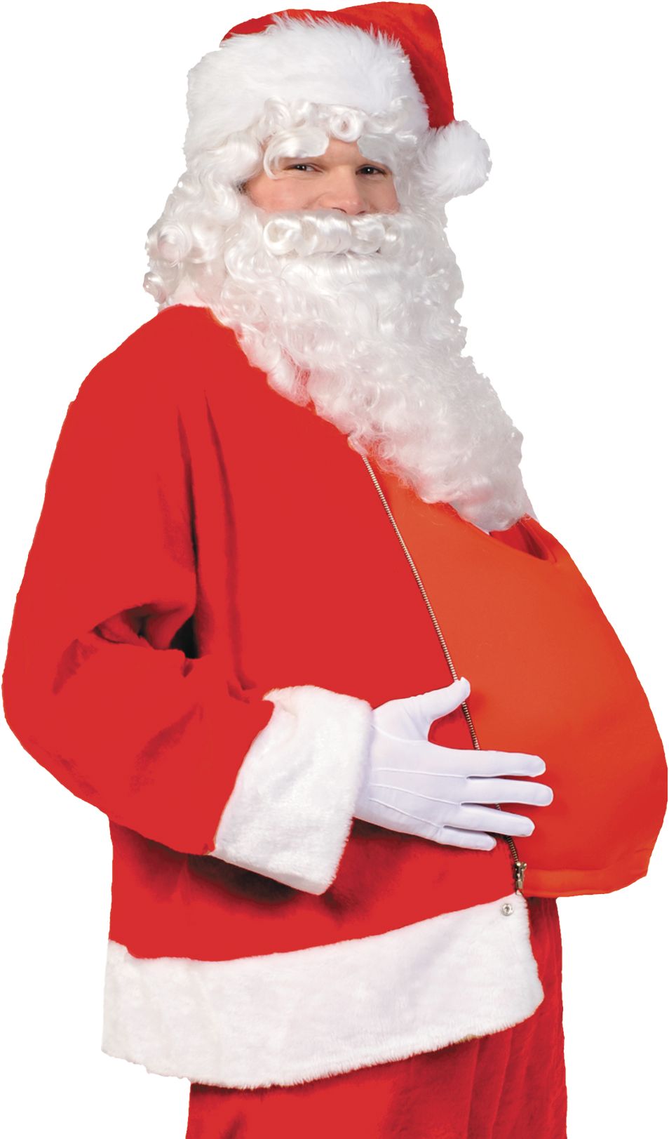 Santa Claus Filled Belly, Red, One Size, for Christmas Front_Angled_Right