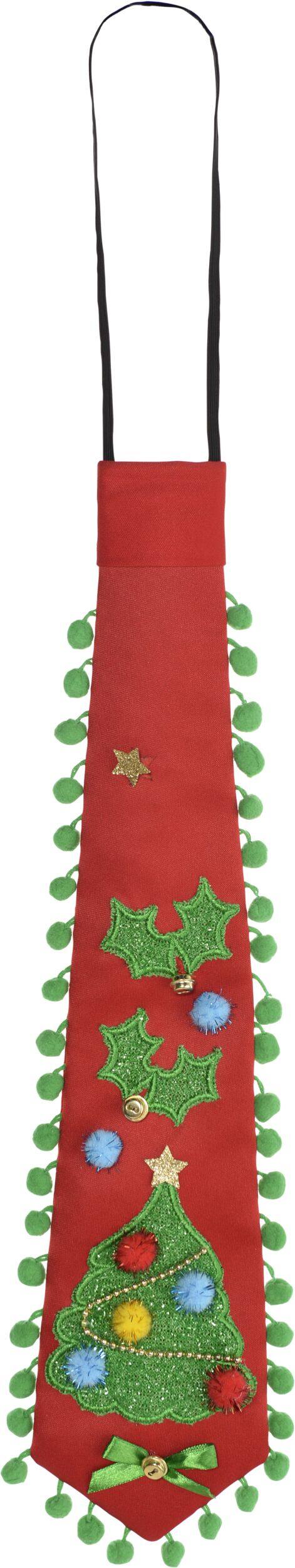 Christmas Tree Tie, Red Front_Flat