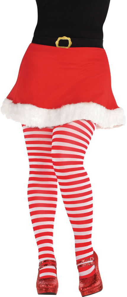 Red And White Striped Tights Adult Plus Size Party City 