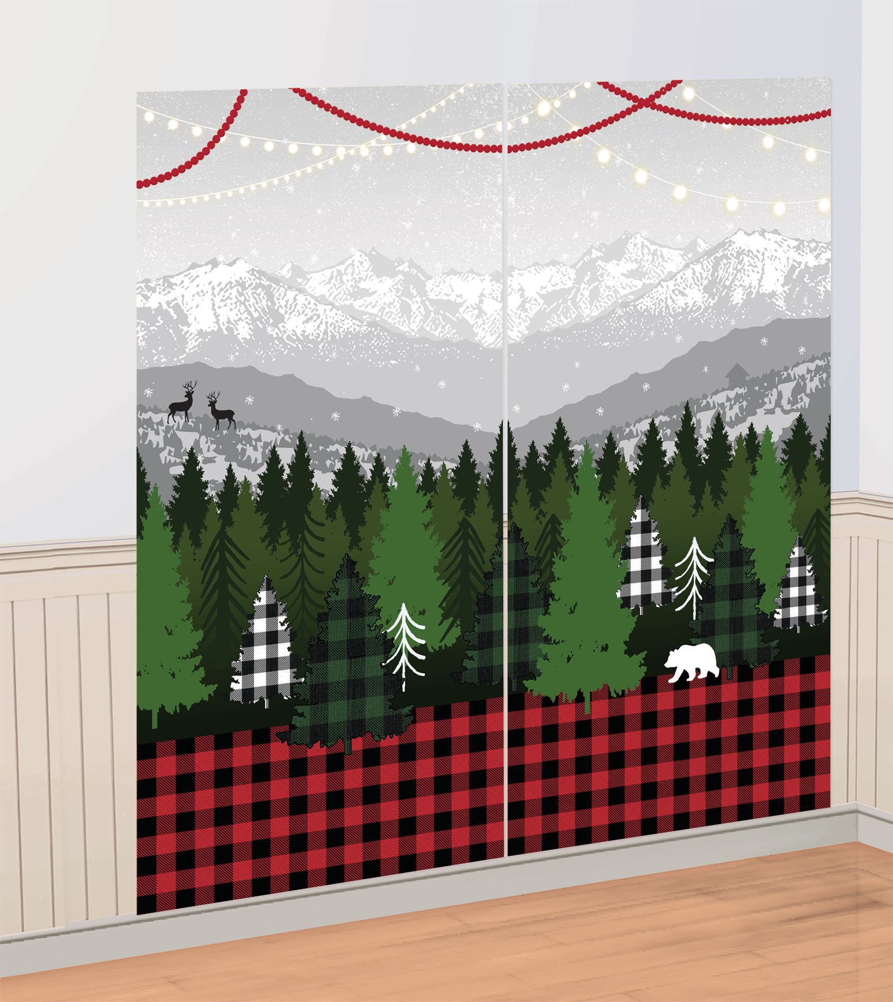 Cozy Christmas Scene Setter with Photo Booth Props Front_Angled_Right