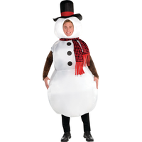 Costume de bonhomme de neige gonflable pour adulte Front_Flat