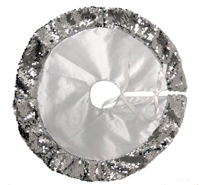 Silver Sequin Tree Skirt 
