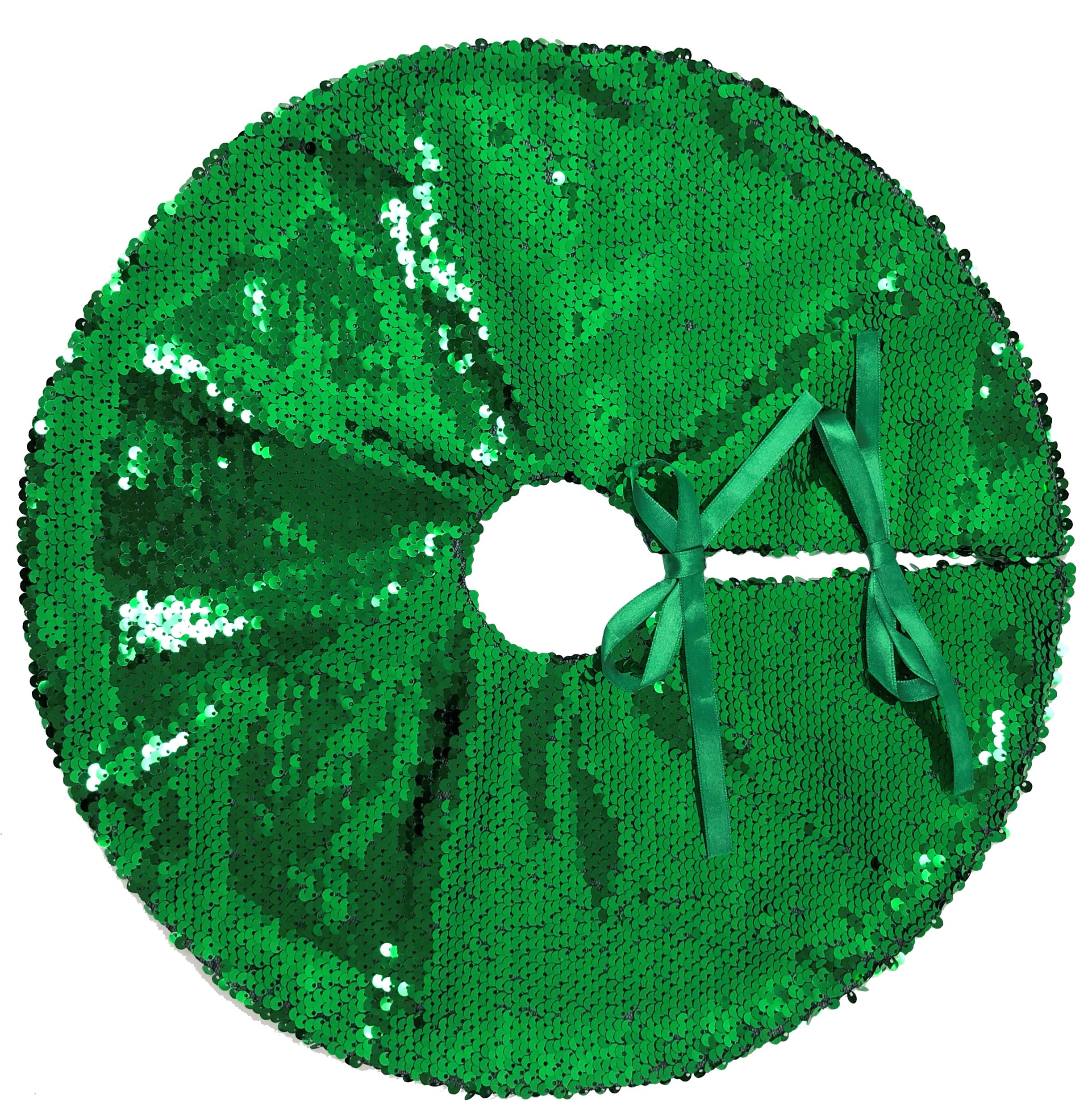 Cache-pied d’arbre réversible Magic Swipe vert et rouge Overhead_Flat