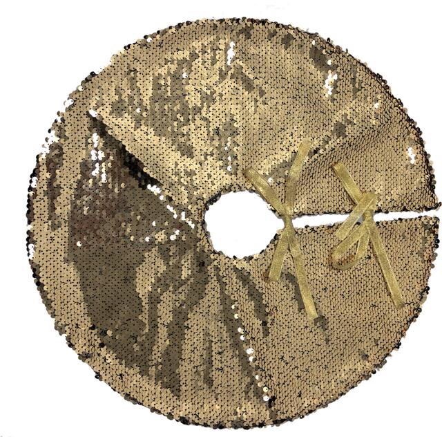 Magic Swipe Gold Silver Tree Skirt Party City