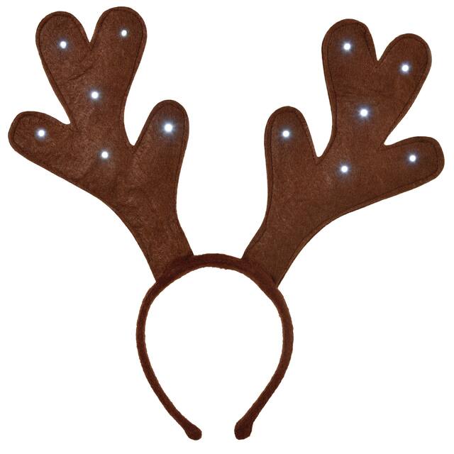 Adult Reindeer Antlers Light-Up Headband, Brown, One Size, for Christmas Front_Flat