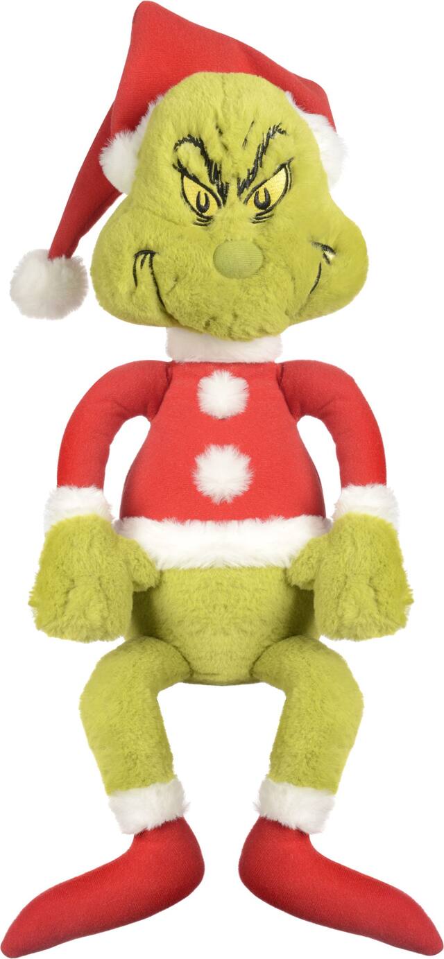 Dr. Seuss The Grinch Sitting Sign Decoration, Green/Red, 20-in, for Christmas Front_Flat
