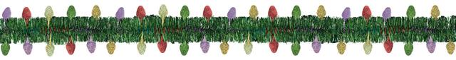 Christmas Holiday Tinsel Garland with Prismatic Lights, 18-ft Front_Flat