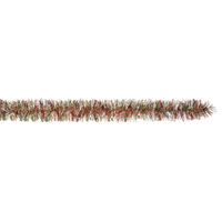 Christmas Red, Green, & Silver Tinsel Boa Garland, 9-ft Front_Flat