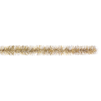 Christmas Gold & White Tinsel Boa Garland, 9-ft Front_Flat