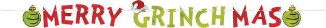 Merry Grinchmas Foil Letter Banner, 12-ft x 6-in Front_Flat