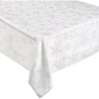 Snowflake Fabric Tablecloth, 60 x 104-in CloseUp