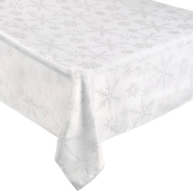Snowflake Fabric Tablecloth, 60 x 104-in CloseUp