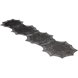 Chemin de table en plastique réutilisable toile d'araignée, noir, 54 x 102 po, décoration de table pour l'Halloween Front_Angled_Right