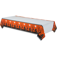 Frightfully Fancy Plastic Table Cover Front_Angled_Left