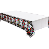 Day of the Dead Sugar Skull Table Cover Front_Angled_Left