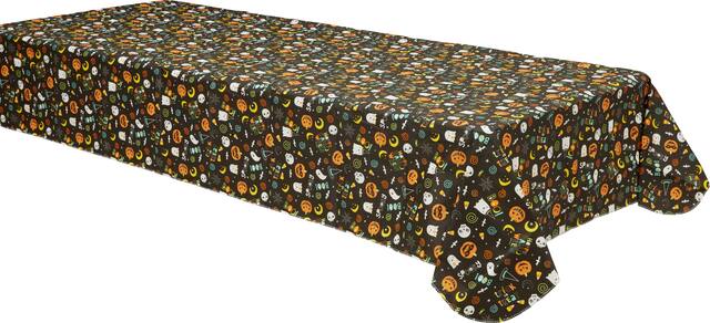 Halloween Friends Flannel-Backed Vinyl Tablecloth Front_Angled_Right