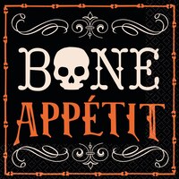 Bone Appetit Beverage Napkins, 16-pk Front_Flat