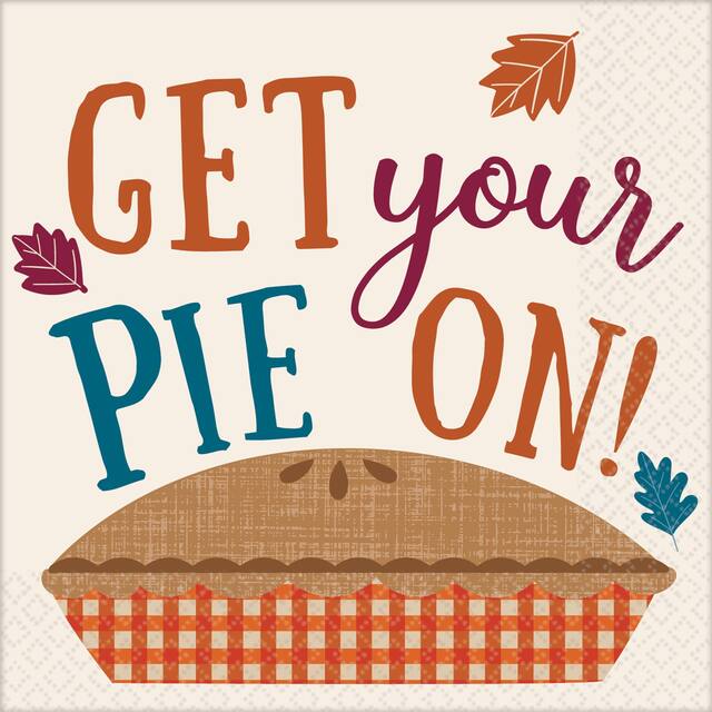 Get Your Pie On Beverage Napkins, 16-pk Overhead_Flat