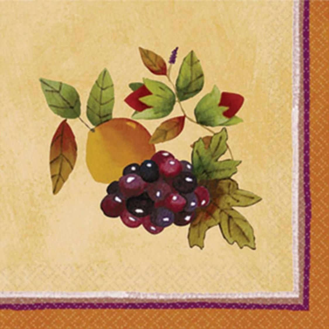 Thanksgiving Medley Beverage Napkins, 16-pk Front_Flat