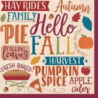 Fall Phrases Lunch Napkins, 16-pk Overhead_Flat
