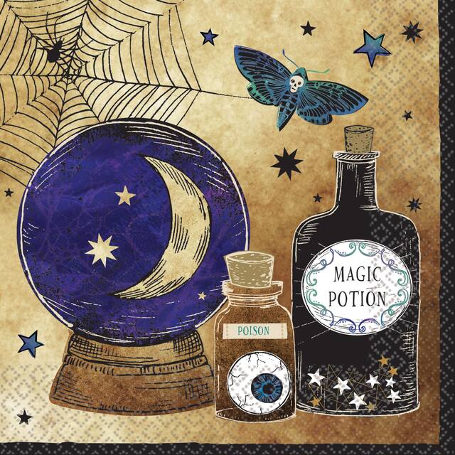 Serviettes de table Spooks & Spells, paq. 16 Overhead_Flat