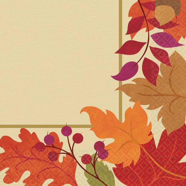 Serviettes de table pour boisson à motif d'automne festif, paq. 36 CloseUp