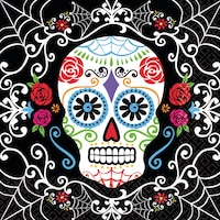 Day of the Dead Sugar Skull Beverage Napkins, 36-pk Front_Flat
