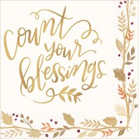 Count Your Blessings Beverage Napkins, 36-pk Overhead_Flat